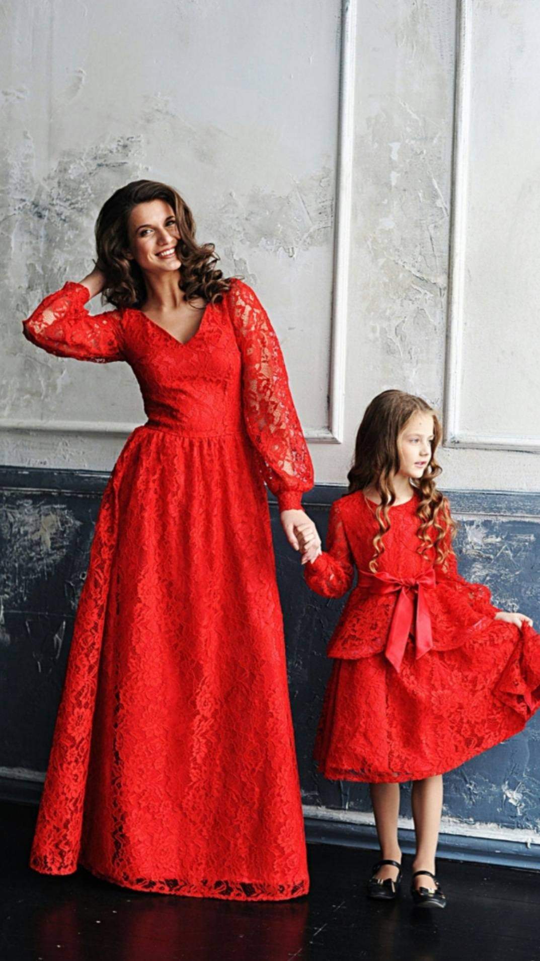 Mother Daughter Matching Dress Red IBUY-1113MD – iBuyFromIndia
